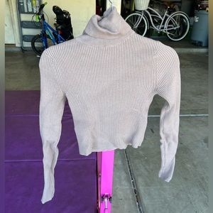 Like new Zara crop Ron turtle neck - tan